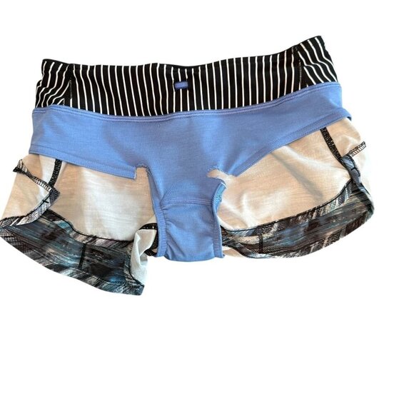 Ivivva By Lululemon Girls Athletic Shorts Size 10 Black/Blue Multicolor With Str - Picture 3 of 6